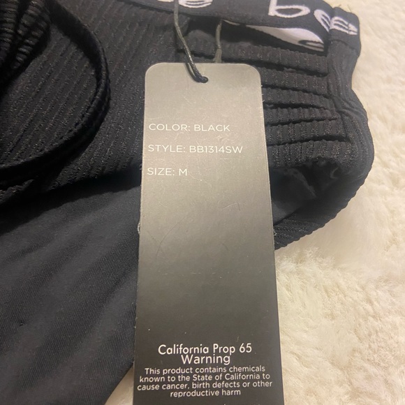 NWT! Bebe women’s 2-piece logo hem black swimsuit size Medium - Picture 7 of 9